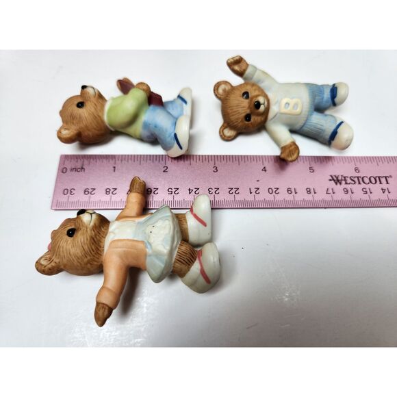 Homco Home Interiors Vintage porcelain Mini Bear Figurines - Picture 5 of 5